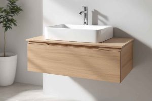 Comment installer son meuble de salle de bain à la bonne hauteur ? Découvrez le guide des dimensions standards pour poser un meuble vasque suspendu entre 85 et 90 cm du sol fini. Conseils de bricolage pour réussir l'aménagement de sa pièce d'eau