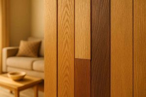 Panneaux muraux bois en chêne et noyer apportant chaleur et authenticité à un intérieur naturel