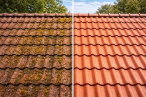 Nettoyage de toiture avant après