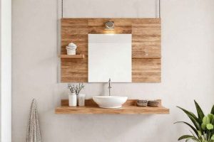 Salle de bain luxueuse, design minimal