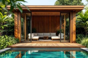 Quel style choisir pour votre extension de jardin ? Découvrez les avantages d'une structure en bois chaleureuse pour votre piscine