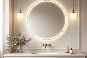 Idée d'éclairage moderne pour miroir de salle de bain. Des spots et bandes LED pour une ambiance lumineuse et relaxante