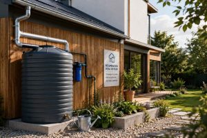 Système de récupération d'eau de pluie pour alimenter une maison écologique